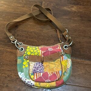 Fossil Canvas Leather Trim Crossbody
